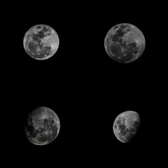 Moon, superior esquerda 22/08/2021 - Direita 02/06/2023 - Inferior esquerda 11/12/2022 - Direita 12/02/2022
