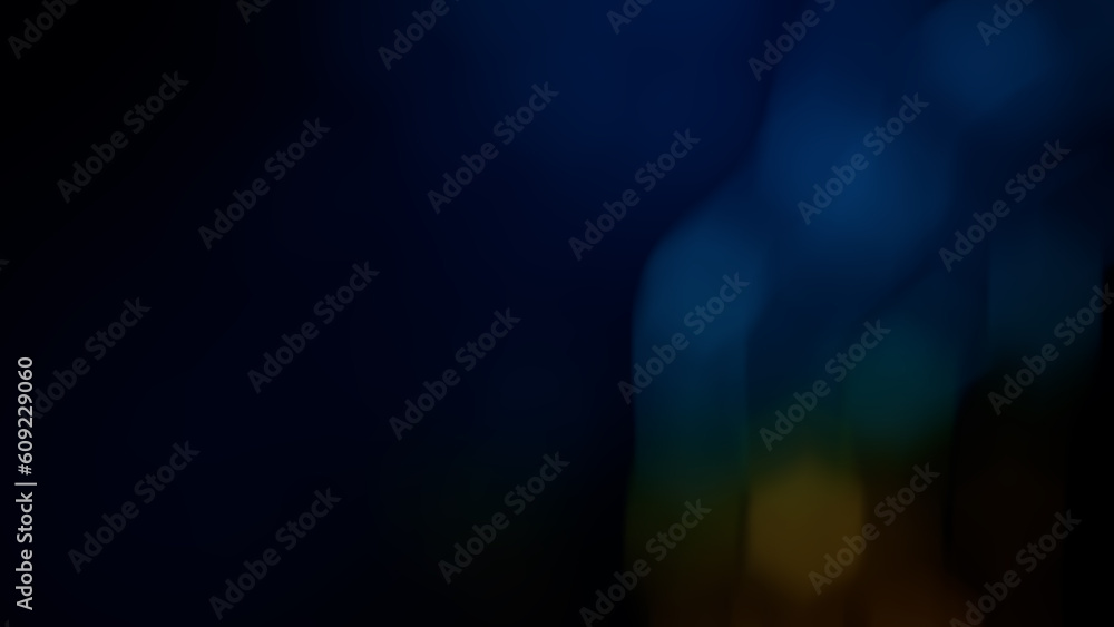 Poster dark blue flickering volumetric shapes bokeh backdrop - abstract 3d rendering