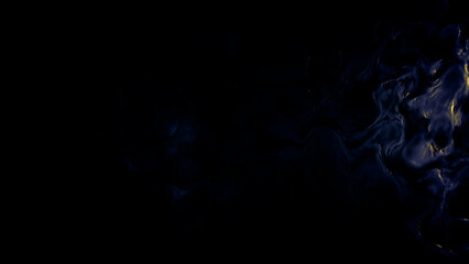 dark blue - yellow strange curves material - abstract 3D rendering