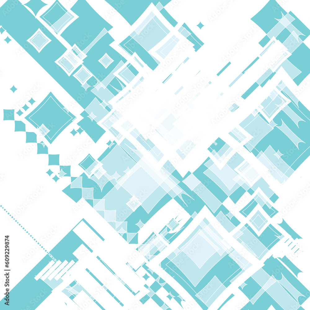 Poster An abstract green design with the use of squared shapes