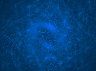 Abstract blue filaments design; a  fractal image