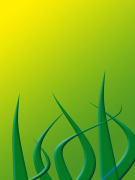 A abstract yellow background with tenticales streaching across it