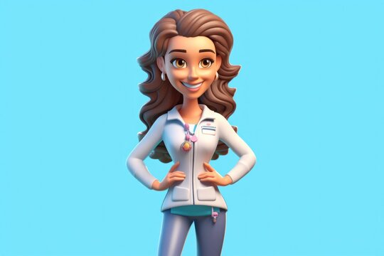 Caucasian Anime Female Chiropractor Very Attractive Backdrop Generative AI