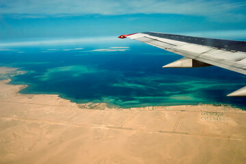 Fototapeta premium Desert, Egypt, sand, plane