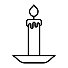 candle line icon vector design logo and ilustration