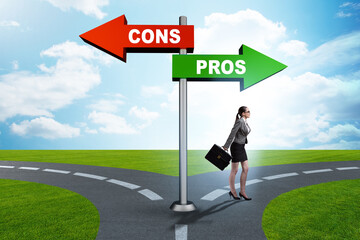 Concept of choosing pros and cons