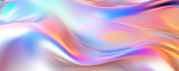 Obraz premium Abstract Liquid Swirls on Holographic Fluid Neon Pink and Blue Liquid Abstraction Dreams Flow Dynamic Spectrum of Colors Background ,Ai Generative