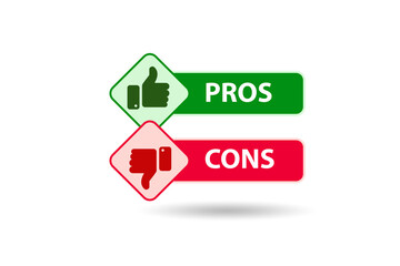 Concept of choosing pros and cons