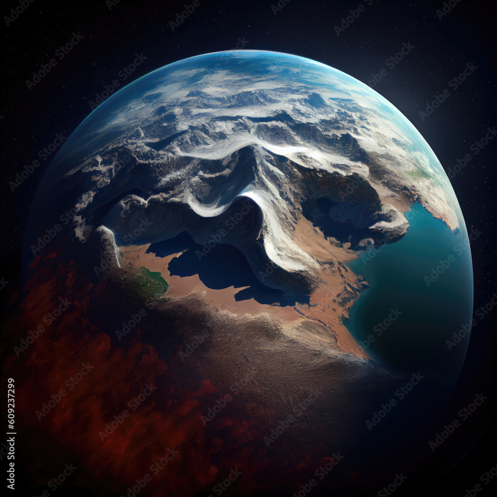 Canvas Prints the problem of global warming. view of the earth from space. generative ai.