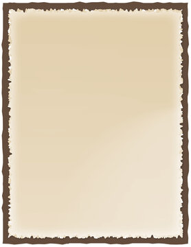 Parchement illustration with brown sheet background