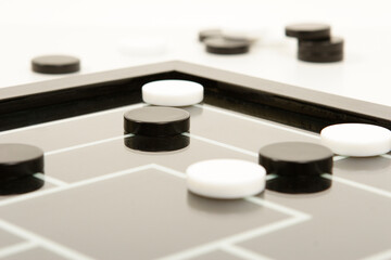 draughs or checkers black and white board game
