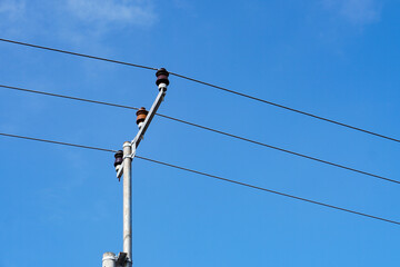 electric pole with wires