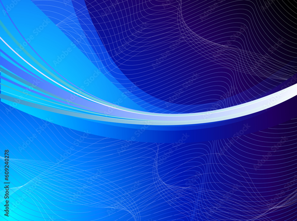 Poster an abstract blue background with different colour lines