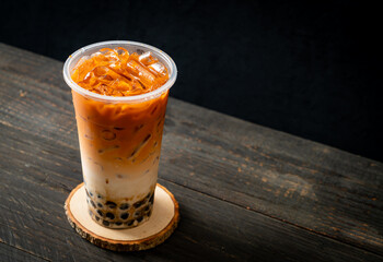 Thai milk tea with bubble