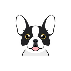 cute frenchie dog simple animal vector illustration template design
