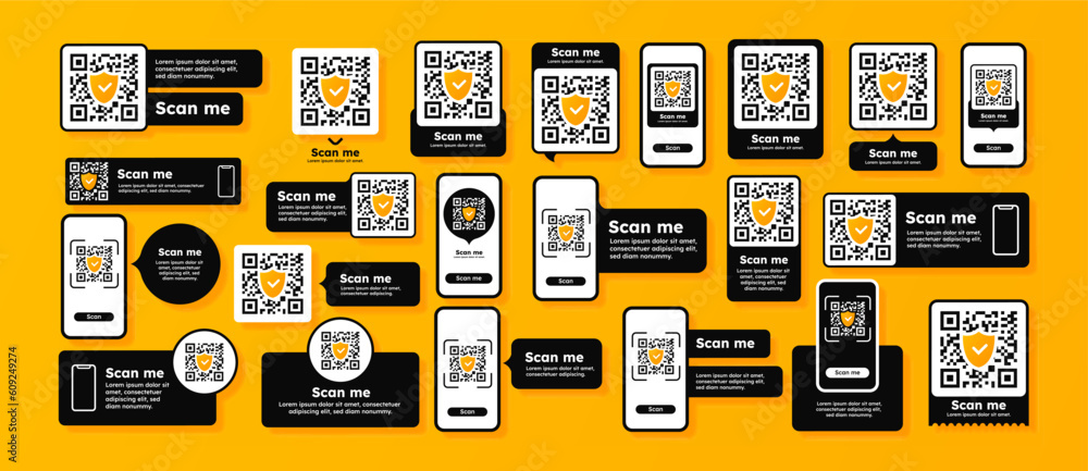 Poster qr code scanning set