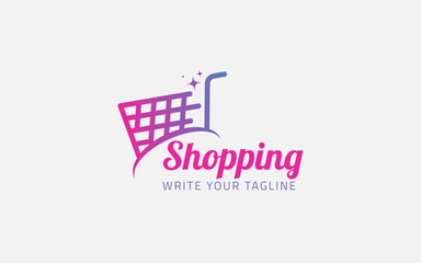 Shopping Logo Design Template. Logo Online Promotion Marketing Shopping. Shopping Cart logo design template vector