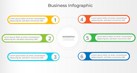 Colorful step business infographic with numbers