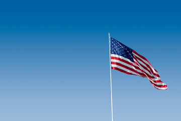 American flag waving in the wind