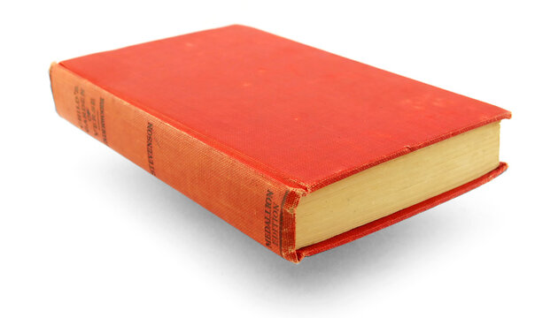 Red book on isolated white background.