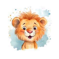 Lion Water color design for book illustration 