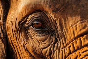 Fototapeta na wymiar an elephants eye, emphasizing its wrinkles and textures Generative AI