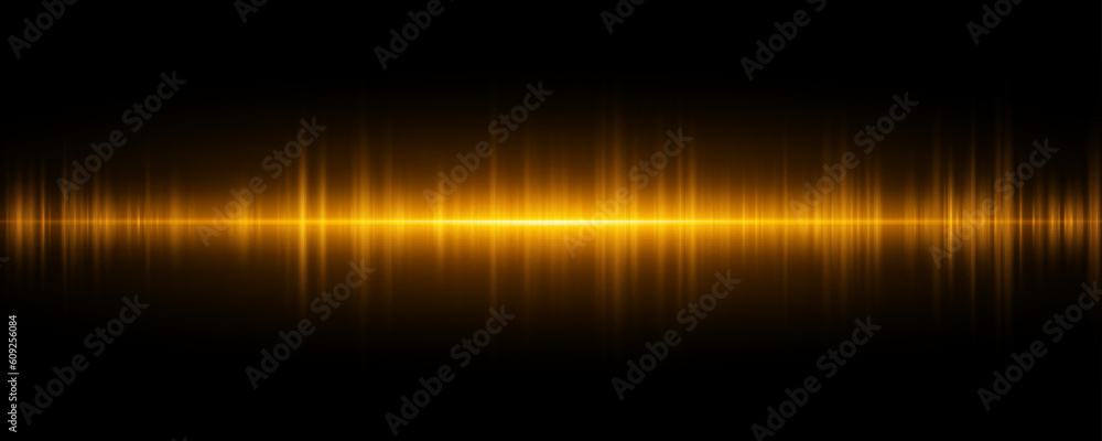 Poster digital glowing sound wave. vibration equalizer with orange light effect. abstract background. vecto