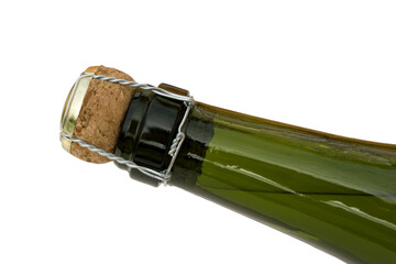 Champagne bottle with cork intact.