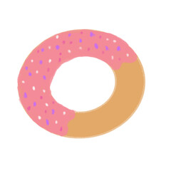  a pink flake cover donut on white