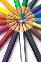 Fototapeta premium Picture of Color Pencils making a whell