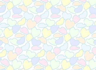 カラフルでポップなハートがいっぱいのシームレスなパターン