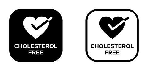 Cholesterol free vector signs. Cholesterol free vector illustrations