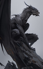 Fototapeta premium Dragons, Fantasy, Backgrounds, Wallpaper, Digital Illustration, AI generated