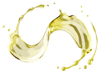Fototapeta premium Olive or engine oil splash PNG File , 3D Rendering, 3D illustration