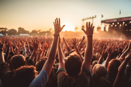 Crowd At Concert - Summer Music Festival - Generative AI