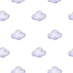 watercolor cloud sameless pattern