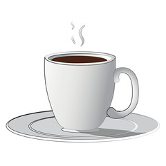 Coffee cup isolated cartoon design on transparent background, beverage clipart element