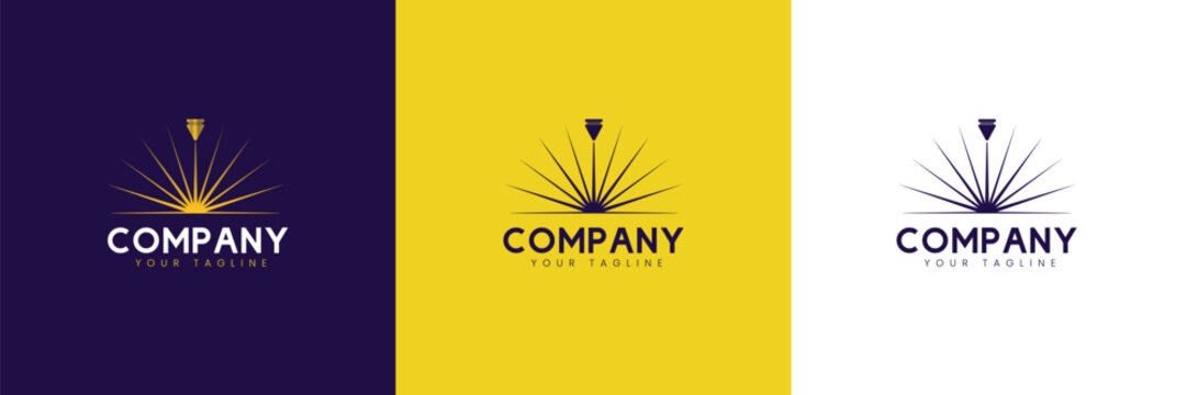 Laser Logo Set, with Radiance Concept. Suitable for Laser and Cutting Machine Companies.