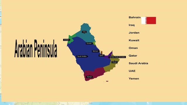 All Arabian Peninsula country Maps and Flags