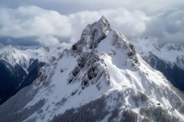 Fototapeta premium Top of snow mountain made with generative ai