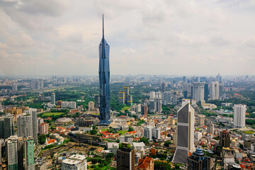 Fototapeta premium Merdeka PNB 118, der zweithöchste Turm der Welt, in Kuala Lumpur, Malaysia, 678.9 m hoch