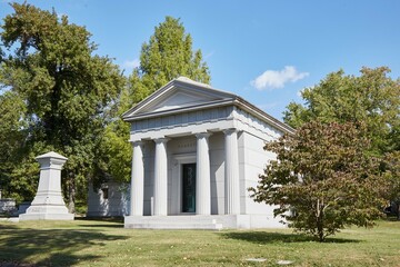 Bellefontaine Cemetery in St. Louis is home to the graves of Eberhard Anheuser, William S. Burroughs and William Clark