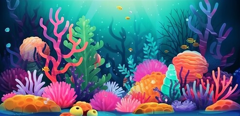 Naklejka na ściany i meble サンゴ礁,Generative AI AI画像