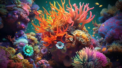 Naklejka na ściany i meble サンゴ礁,Generative AI AI画像