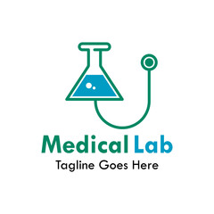 Medical lab design logo template illustration