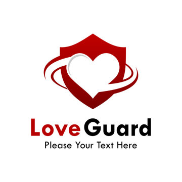 Love guard design logo template illustration