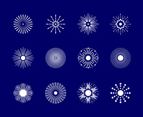 abstract unique modern Sun sunburst vector in circular shape that can be used as a sun, flower, logo, icon, letter o, explosion, light concept. 