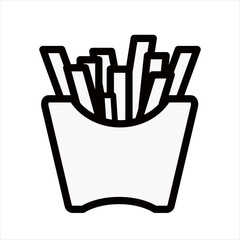 Fast food french fries vector line icon