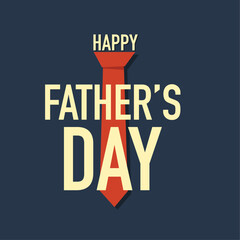 Fototapeta premium Retro style father's day vector card with tie