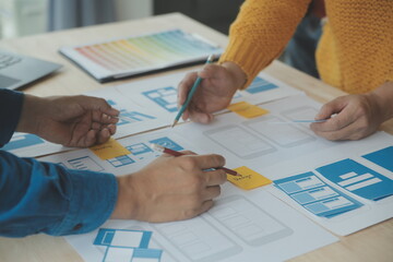ux Graphic designer creative sketch planning application process development prototype wireframe...